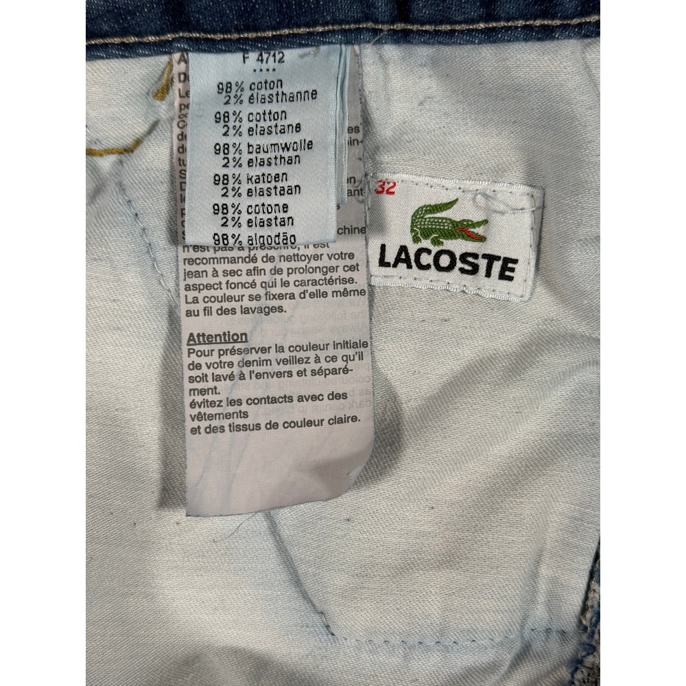 Lacoste Womens Bootcut Flare Jeans Medium Wash Croc Logo Size 32 F 4712 - Picture 4 of 10